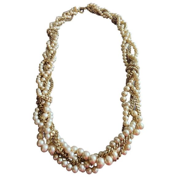 Givenchy Necklace Pearls and Gold Long or Choker Style Ivory - Picture 2 of 4